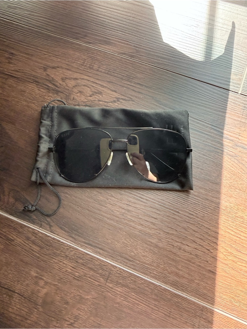 Diff Eyewear Black Aviator Sunglasses